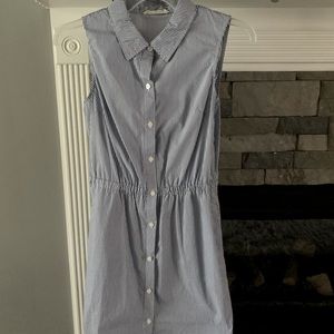 Pinstripe blue and white dress